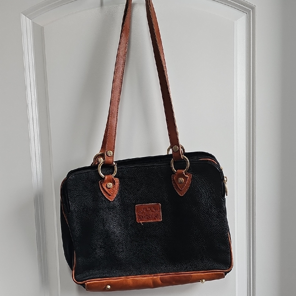 Valentina Black and Brown Shoulder Bags Elegant Design